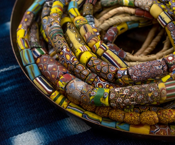 Antique African Trade Beads Old Venetian Glass Millefiori Beads Vintage Collectible Beads choose Strand After Ordering Ships From USA Etsy UK