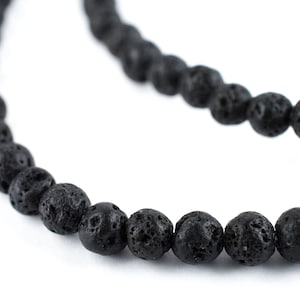 Natural Lava Beads: Black Volcanic Rock Beads 4mm 6mm 8mm 10mm 12mm 14mm Lava Rock Jewelry Beads Round Volcanic Lava Beads Wholesale image 5