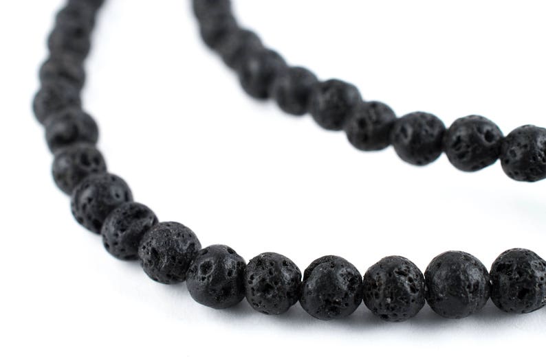 Natural Lava Beads: Black Volcanic Rock Beads 4mm 6mm 8mm 10mm 12mm 14mm Lava Rock Jewelry Beads Round Volcanic Lava Beads Wholesale image 5