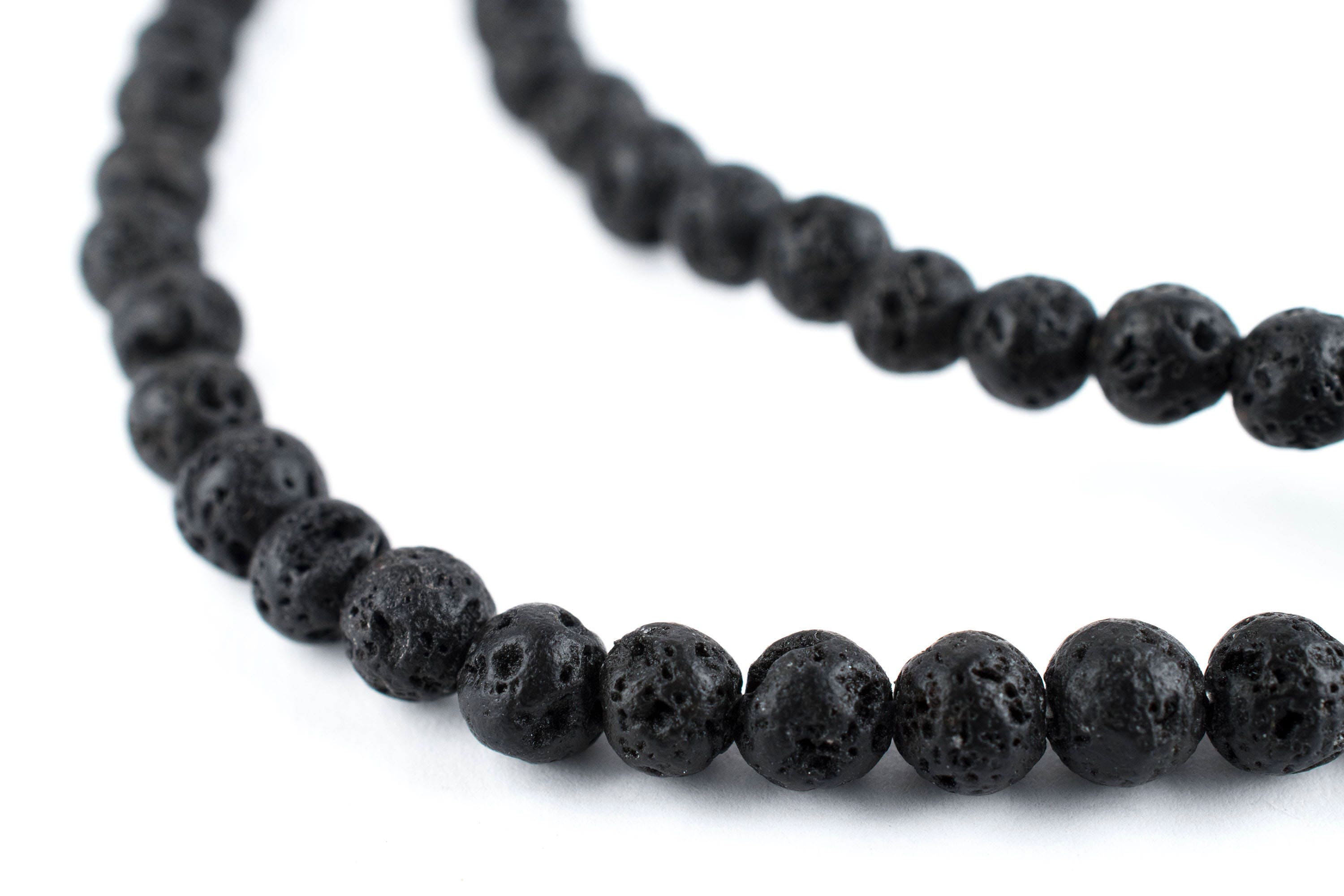 12mm Black Lava Beads 16 in Strand 15155