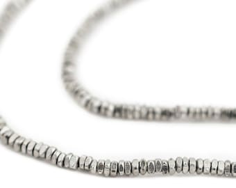 Silver Faceted Square Heishi Beads, 2.5mm, 1 Strand, Approx 500 Beads: Jewelry Making, Craft Supplies