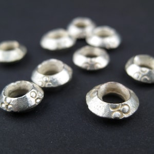Silver Ethiopian Wollo Rings 9mm Set of 5 - African Silver Pendant - Jewelry Making Supplies - Made in Ethiopia + (PND-ETH-SLV-102)