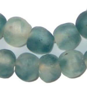 Sea Glass Beads, Jumbo Clear Aqua Recycled, Large Glass Beads