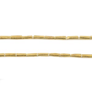 100 perline etiopi in ottone tubolare 8 x 2 mm - Perline africane in ottone - Materiali per la creazione di gioielli - Prodotte in Etiopia ** (MET-TUB-BRS-237) immagine 3