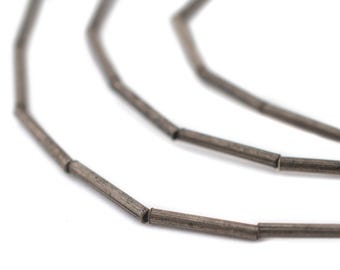 Feine Silber Tube Perlen Strang: Weiß Metal 1,5 mm Durchmesser für Schmuck machen