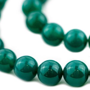 Vintage Round Aventurine Beads, Dark Green 12mm, 16 Inch Strand, High Quality Artisanal Jewelry Supplies