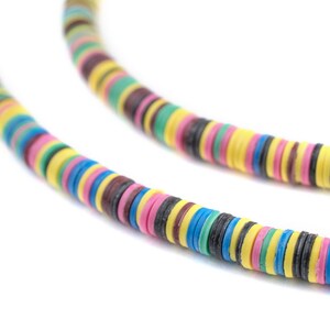 1000 Special Medley Vinyl Phono Record Beads 4mm: Vulcanite Beads African Waist Beads Flat Circular Disks Ethnic Vinyl Beads 4mm Vinyl Beads