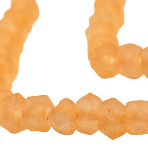 48 återvunna Java-glaspärlor - Orangea havsglaspärlor - Indonesiska fasetterade glaspärlor - Smyckestillverkningstillbehör (JVA-USU-ORG-704)