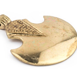Brass Half Moon Tuareg Shield Pendant 63x51mm: Nomadic Pendant North African Ethnic Pendant Tuareg Jewelry Brass Pendant Unique Finding