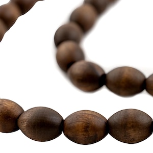 59 Vintage-Style Oval Olive Wood Beads from Bethlehem 10x8mm: Palestinian Beads Holy Land Rosary Handmade Wood Beads Wood Oval Beads image 1
