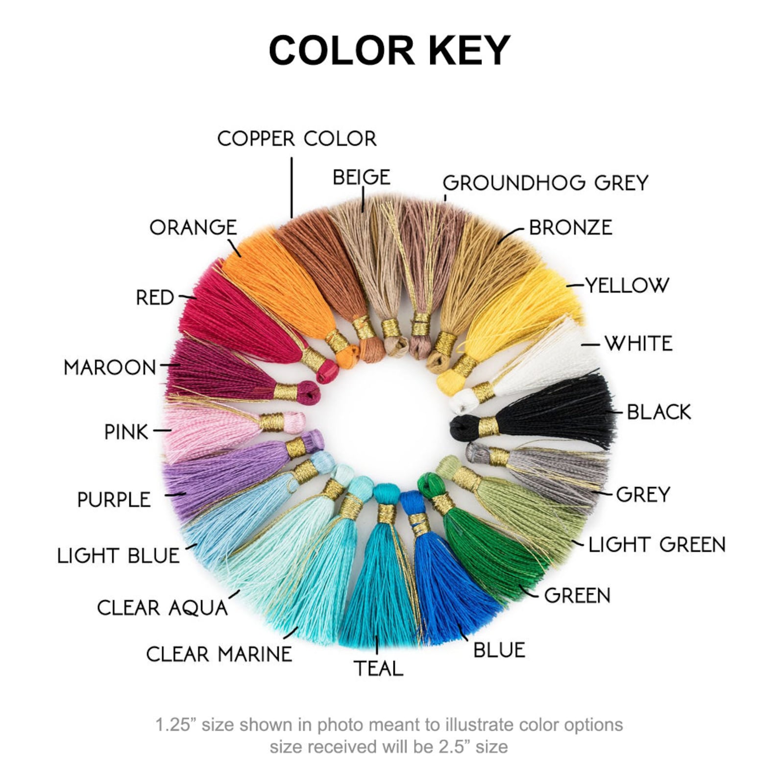 5 Silk Tassels 2.5 20 Colors Available 6cm Genuine Etsy