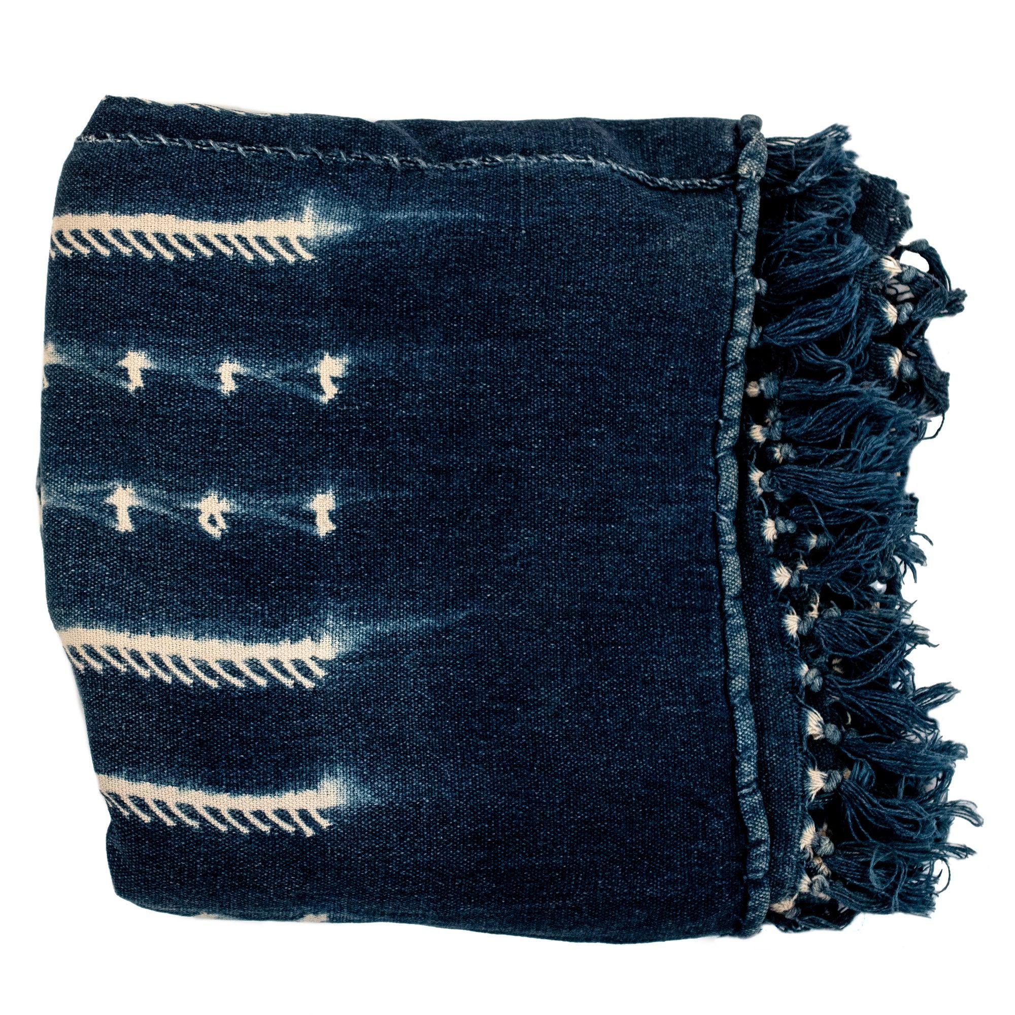 Authentic Indigo Cloth: Handwoven West African Textile, Premium