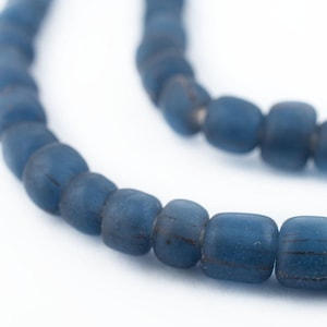 120 genomskinliga blå Java-glaspärlor: Java-fröpärlor Bali-glaspärlor Matta glaspärlor Rustika glaspärlor Runda glaspärlor