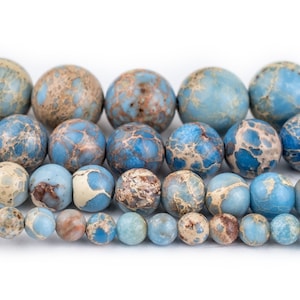 Carolina Blue Sea Sediment Jasper Beads: Round Gemstone Regalite Wholesale 4mm 6mm 8mm 10mm Genuine Natural Stone Healing Imperial Strand