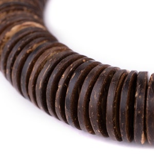 100 Chocolate Disk Coconut Shell Beads 25mm: Coconut Beads Natural Coconut Real Coconut Genuine Wood Beads Wood Disk Beads Brown Wood Beads