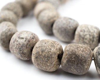 50 Fossilized Stegodon Stone Beads: Stegodon Beads Fossil Beads Fossilized Beads Brown Stone Beads Stone Round Beads (BON-RND-BRN-420)