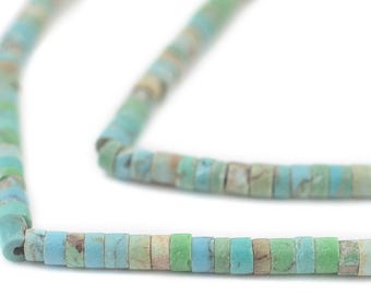 Mixed Afghani Turquoise Beads, 3.5mm, 15 Inch Strand, Artisan Jewelry Supplies from Afghanistan