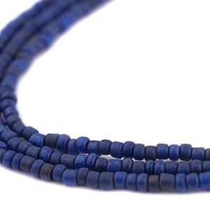 800 blå Java-glaspärlor 2,5 mm, 48" sträng: Java-glaspärlor Matta glaspärlor Bali-glaspärlor Fröformade pärlor 3 mm glaspärlor