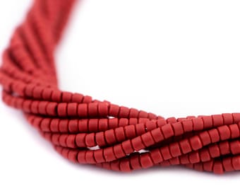 1800er rote afghanische Rocailles Perlen: Afghanische Rocailles Perlen rot matte Glasperlen rote Glasperlen (AFG-SED-RED-278)