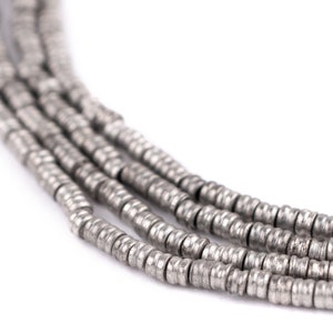 250 Silver Double Heishi Beads 2mm: Ethnic Metal Beads Metal Spacer Beads Ethnic Silver Beads Heishi Shaped Beads 2mm Silver Beads