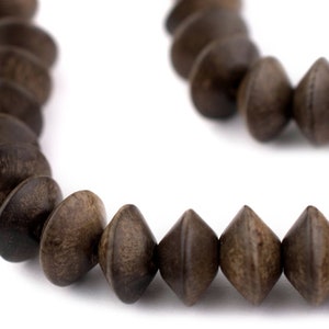 70 bicone natuurlijke grijshoutkralen 5 x 10 mm: grote houten kralen Bicone-vormige kralen 10 mm houten kralen Grijze houten kralen Grote houten kralen Ruwe houten kralen