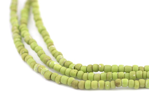 African sea Glass Beads From Ghana: Handmade Ethnic Beads From Powdered  Bottle Glass Fair Trade Round Green Beads RCY-RND-GRN-921 