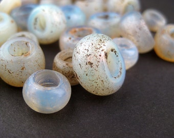 Antique Dutch Moon Bead from Ethiopia - African Beads - Glass Trade Beads - Jewelry Making Supplies - Made in Ethiopia ** (TRD-ETH-WHT-105)