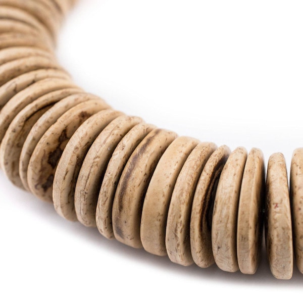 120 Cream Disk Coconut Shell Beads 20mm: Coconut Beads Coconut Disk Beads Natural Coconut Recycled Wood Beads Brown Wood Beads