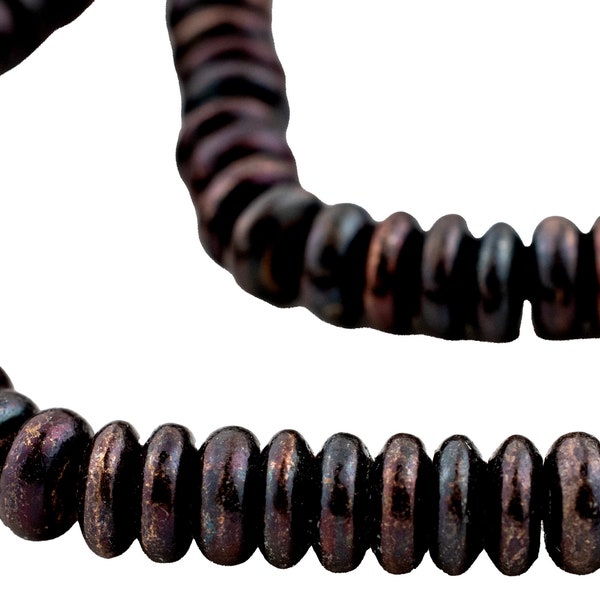 160 Dark Copper Smooth Rondelle Beads - Vintage Style Copper - Vintage Style Metal - Small Metal Spacers (MET-DSK-CPR-325)