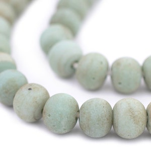 65 pistagegrönt glaspärlor i antik stil i Java 11 mm: Pärlor i antik stil 8 mm glaspärlor texturerade glaspärlor matta glaspärlor