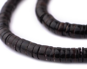 250 Black Shell Heishi Beads 8mm: Heishi Shaped Beads Small Shell Beads Black Shell Beads 8mm Shell Beads Shell Spacer Beads Handmade Beads