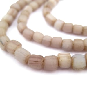 115 Vintage Lila Java Glaspärlor: Frö Bali Matt Etnisk Cylinder 5 mm Små Distanser Handgjorda Rustik Boho (JVA-CYL-PRP-139)