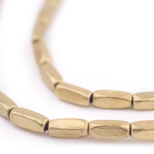 76 Messing facettierte Rechteck Perlen 8 x 3 mm: Ethnische Metallperlen Metall Zwischenperlen Ethnische Messingperlen 3 mm Messingperlen Rechteck Messing