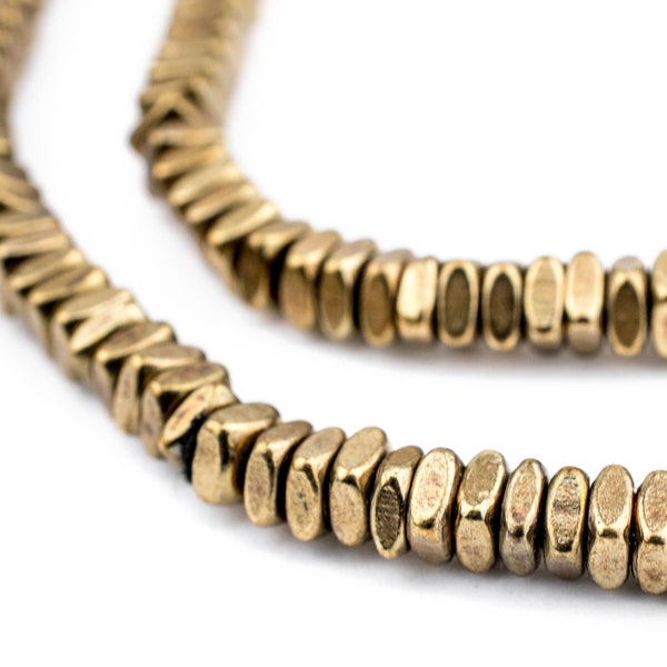 Facettierte quadratische Messingperlen - Messingscheibenperlen - Metall Heishi Perlen - Hochwertige Perlen - Schmuckherstellung Zubehör - Schiffe aus den USA!