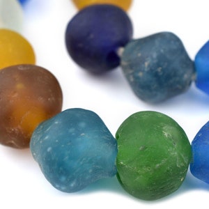 30 jumbo ljusa medleypärlor av återvunnet glas, 25 mm: färgglada bondgårdspärlor, soffbordspärlor, genomskinliga glasdekorpärlor