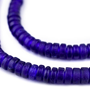160 Cobalt Blue Java Glass Button Beads 8mm: Blue Prosser Beads Blue Button Beads Glass Trade Beads Glass Disk Beads 8mm Glass Beads