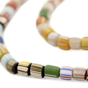 Rainbow Medley Randiga Java Krusbärspärlor, 24 tums sträng, hantverksmässiga smyckestillbehör från Indonesien