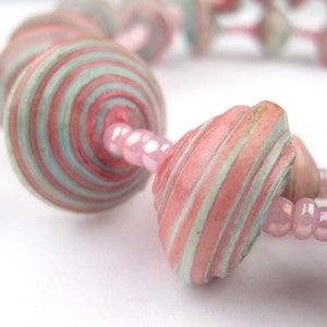 Pastel Paper Bead Necklace from Uganda Made from Recycled Newspaper & Scrap Paper - Fair Trade Wrap Around African Jewelry (PPR-DSK-MIX-158)