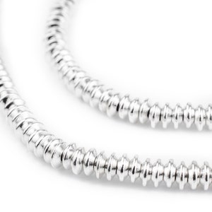 275 Compressed Silver Bicone Beads 5mm - Silver Beads - Small Metal Spacers - White Metal Beads - Jewelry Making Supplies (MET-BIC-SLV-159)