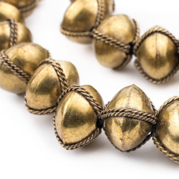 40 Ethiopian Wired Brass Saucer Beads 20mm: Oromo Jewelry Oromo Beads Jumbo Brass Beads Saucer Shaped Beads Big Brass Beads Huge Brass Beads