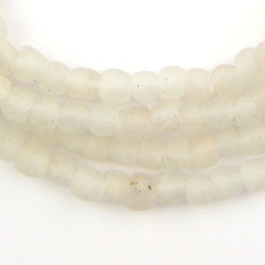 70 Clear Recycled Glass Beads - Handmade Glass Beads - Clear Glass Beads - Ethnic Glass Beads - Ghana Glass Beads (RCY-RND-CLR-721)