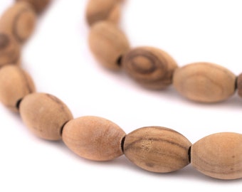 49 Oval Olive Wood Beads from Bethlehem 12x8mm: Christian Beads Wood Rosary Beads Natural Wood Beads Wood Oval Beads Brown Wood Beads