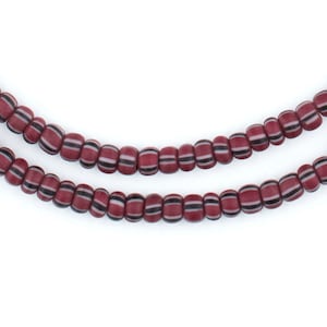 160 Brown Chevron Beads 4x5mm - Glass African Trade Beads - Jewelry Making Supplies - Tribal Strand - West Africa ** (CHEV-SED-BRN-250)