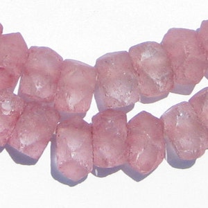 48 Rose Pink Faceted Recycled Java Sea Glass Beads - Indonesian Glass Beads - Jewelry Making Supplies - Made in Indonesia (JVA-USU-RED-674)