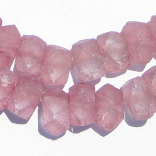 48 Rose Pink Faceted Recycled Java Sea Glass Beads Etsy