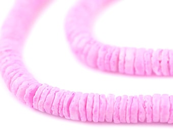 185 Tulip Pink Sliced Shell Heishi Beads 8mm: Pink Shell Beads 8mm Shell Beads Shell Spacer Beads Ethnic Spacer Beads Small Shell Beads
