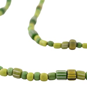 Blandning av gröna Java-glaspärlor, 4-6 mm, 1 sträng, ca 180 pärlor: Indonesien, DIY-pyssel, smyckestillverkning