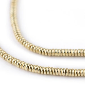 500 Gold Smooth Heishi Beads 3mm: Ethnic Metal Beads Metal Spacer Beads Ethnic Brass Beads Gold Heishi Beads 3mm Brass Beads