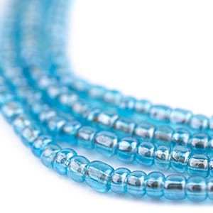 175 Translucent Turquoise Ghana Glass Seed Beads: Turquoise Glass African Seed Beads African Strand Ghanaian Trade Beads Blue Glass Beads