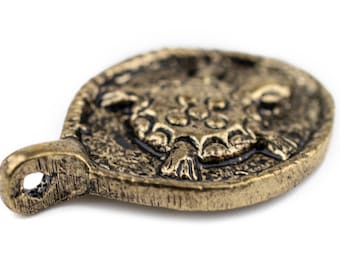 Ghana Brass Turtle Charm Pendant 18x30mm: Ghana Charm Brass Charm Small Pendant African Finding Brass Pendant Pendant for Necklace